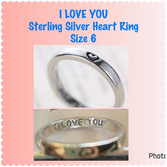 I LOVE YOU Silver Heart Ring / Band Size 6 Brand New Perfect Christmas Gift 🎁 - Picture 1 of 5